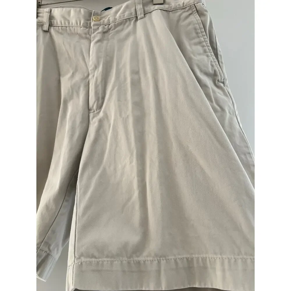 Polo Ralph Lauren Flat Front Khaki Chino Casual Golf Shorts Size 38 SG